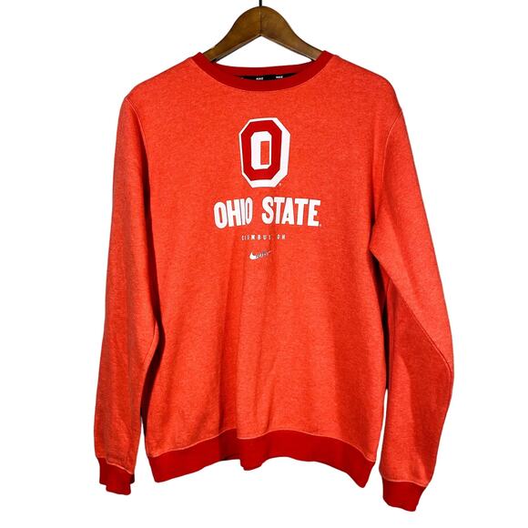 Nike Ohio State Sweatshirt Long Sleeve Pullover Casual Jumper Red - L - Picture 1 of 4